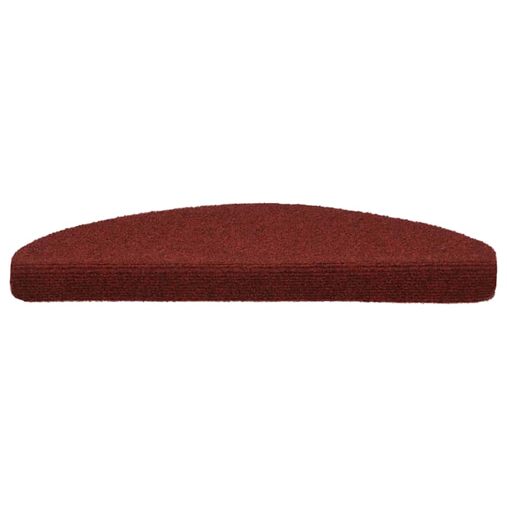 Prostirke za stepenice, samoljepljive, 10 kom, 65x21x4 cm, bordo crvene, poluokrugle, velike