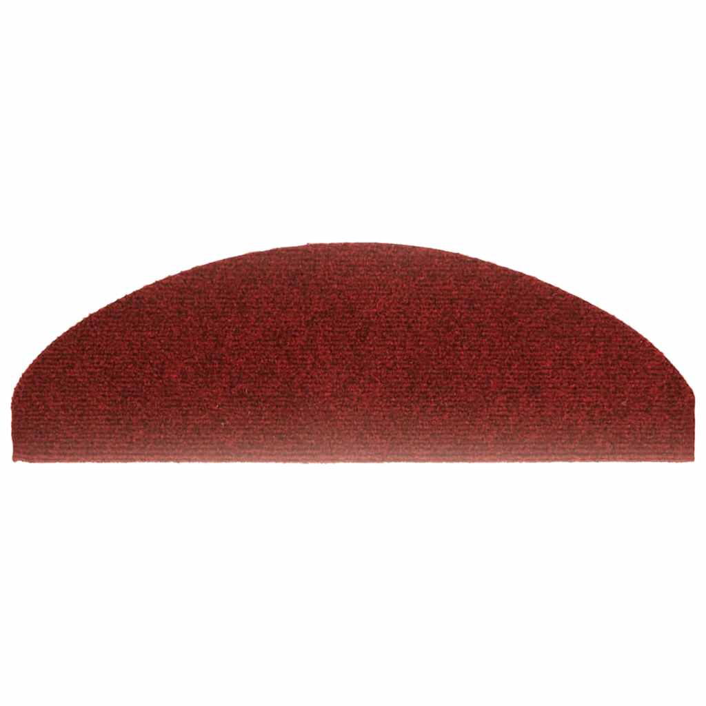 Prostirke za stepenice, samoljepljive, 10 kom, 65x21x4 cm, bordo crvene, poluokrugle, velike