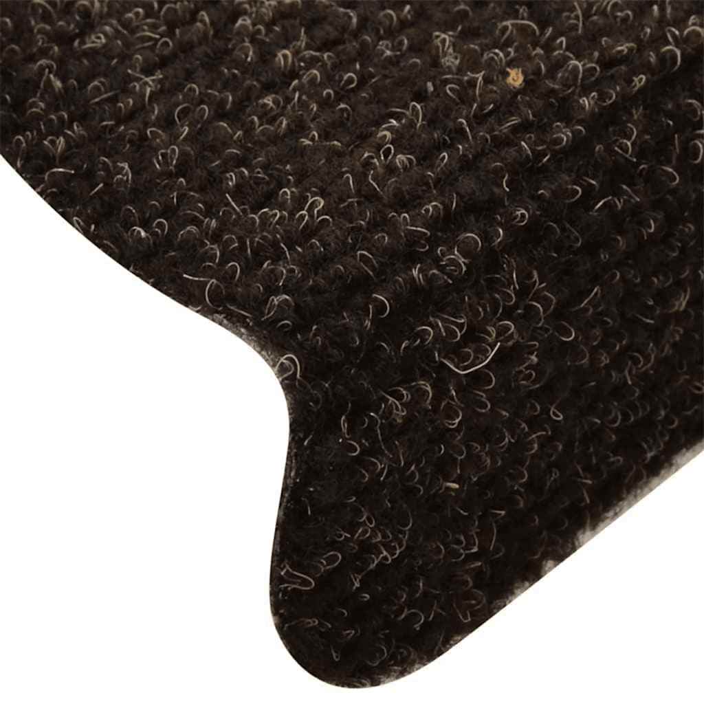 Prostirke za stepenice, samoljepljive, 5 kom, 65x21x4 cm, tamnosmeđe, poluokrugle, velike