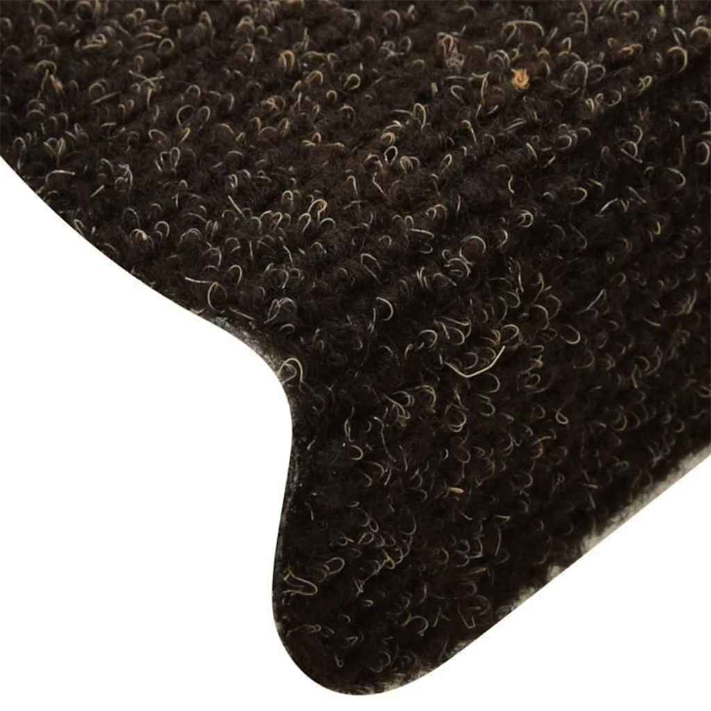 Prostirke za stepenice, samoljepljive, 10 kom, 65x21x4 cm, tamnosmeđe, poluokrugle, velike