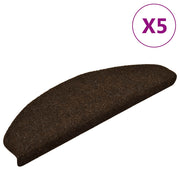 Prostirke za stepenice, samoljepljive, 5 kom, 65x21x4 cm, smeđe, poluokrugle, velike