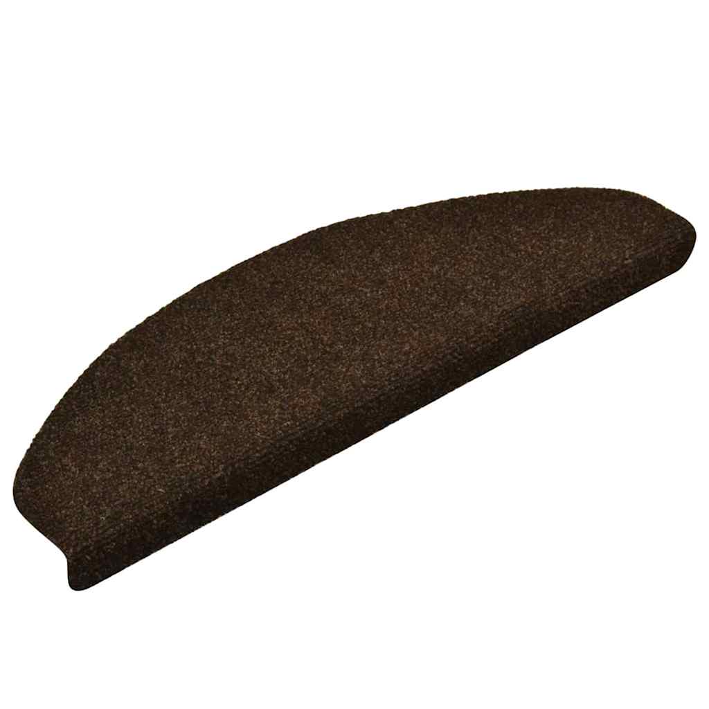 Prostirke za stepenice, samoljepljive, 10 kom, 65x21x4 cm, smeđe, poluokrugle, velike
