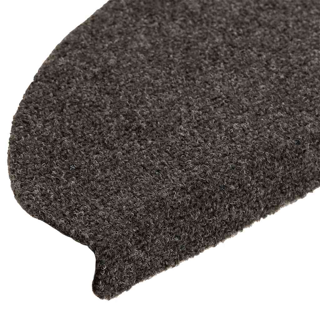 Prostirke za stepenice, samoljepljive, 5 kom. 65x21x4 cm, antracit, poluokrugle, velike