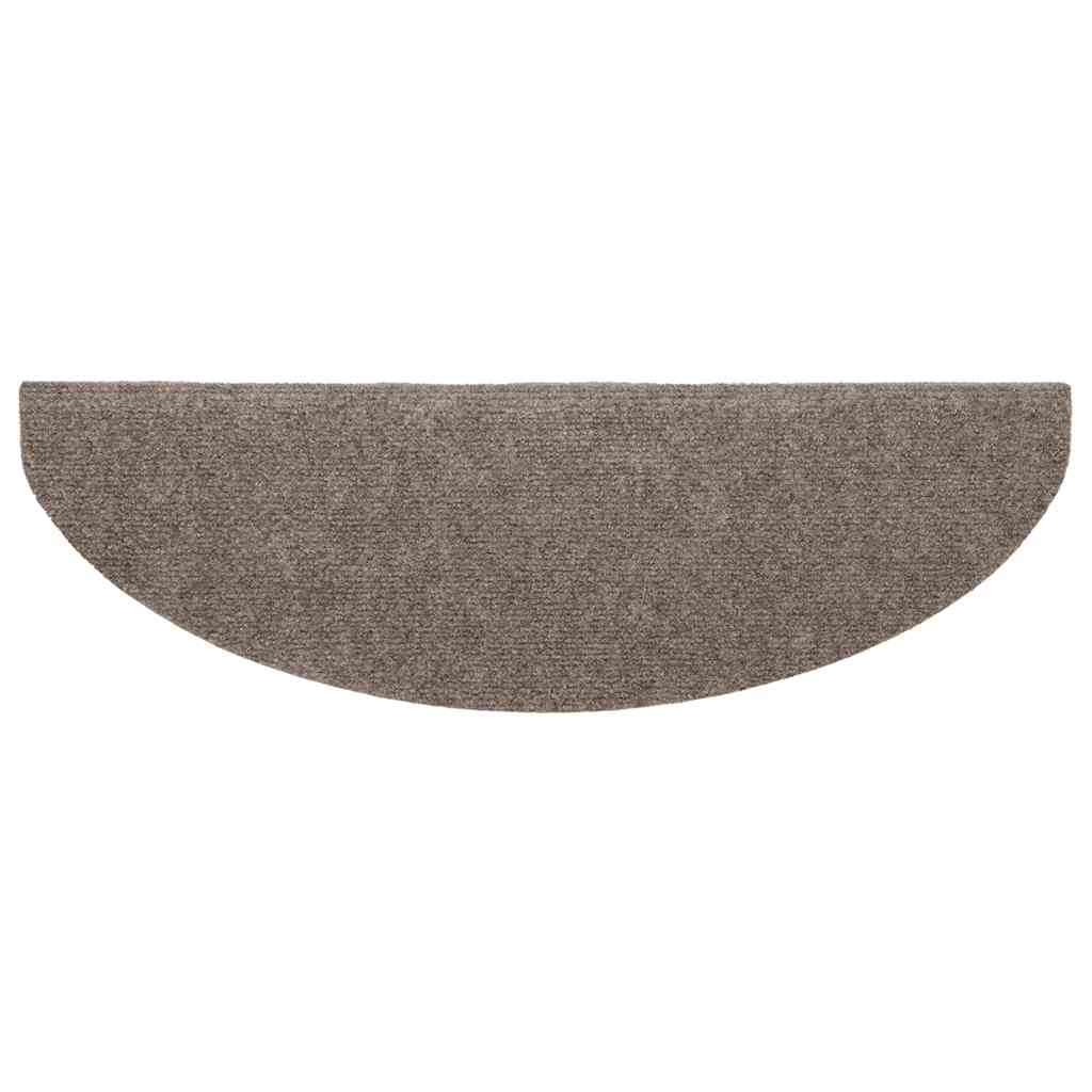 Prostirke za stepenice, samoljepljive, 5 kom, 65x21x4 cm, bež, poluokrugle, velike