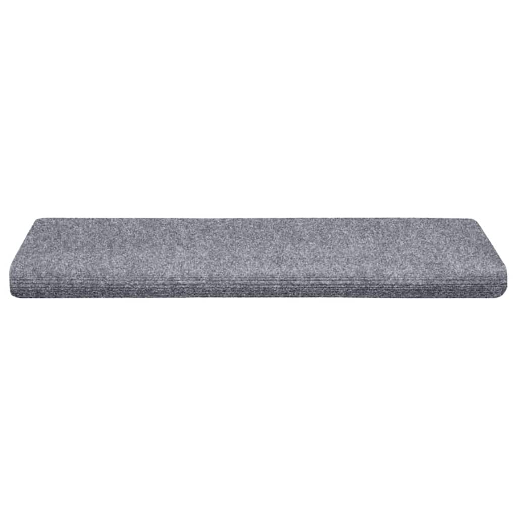 Prostirke za stepenice samoljepljive 10 kom 65x21x4 cm svijetlo sive pravokutne rubove