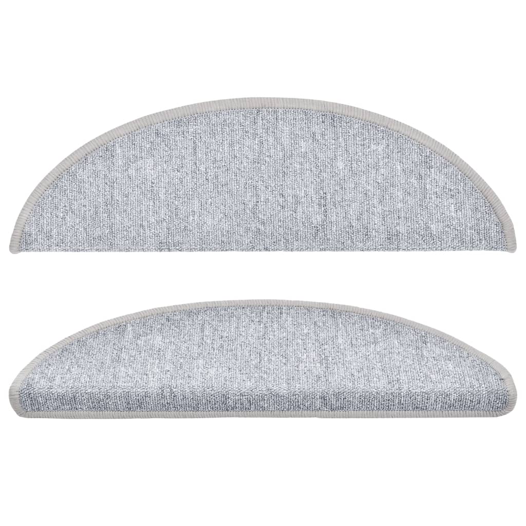 Prostirke za stepenice 10 kom 56x17x3 cm svijetlo sive poluokrugle