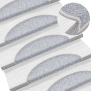 Prostirke za stepenice 10 kom 56x17x3 cm svijetlo sive poluokrugle