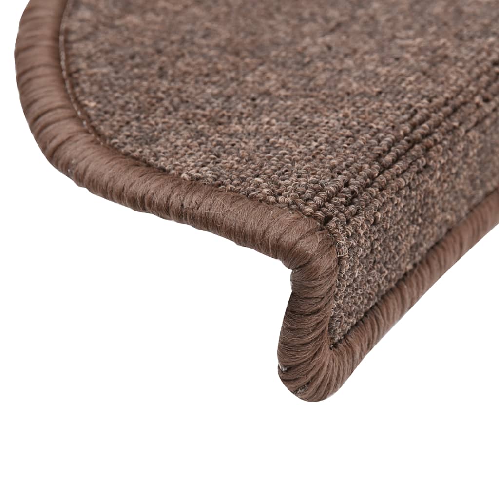 Prostirke za stepenice 10 kom 56x17x3 cm boje kave, poluokrugle