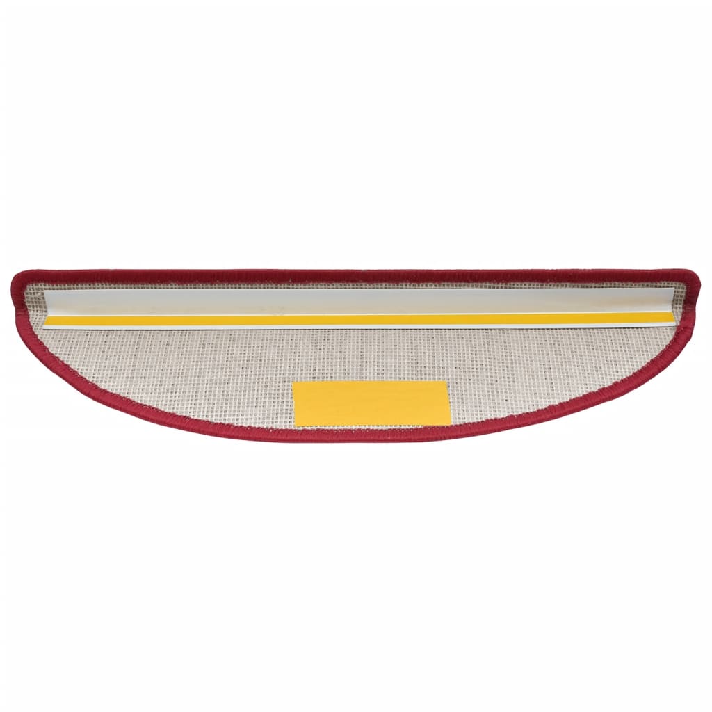 Prostirke za stepenice 10 kom 56x17x3 cm crvene poluokrugle