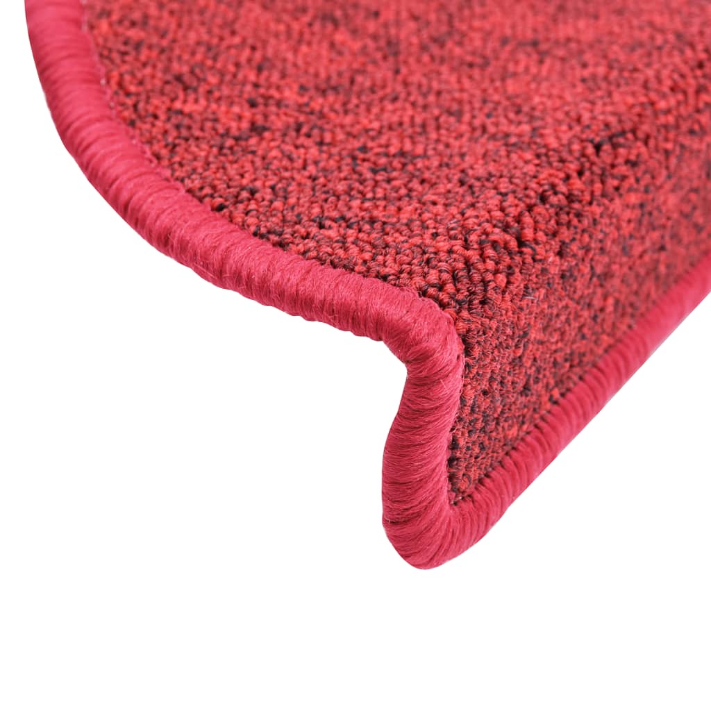 Prostirke za stepenice 10 kom 56x17x3 cm crvene poluokrugle