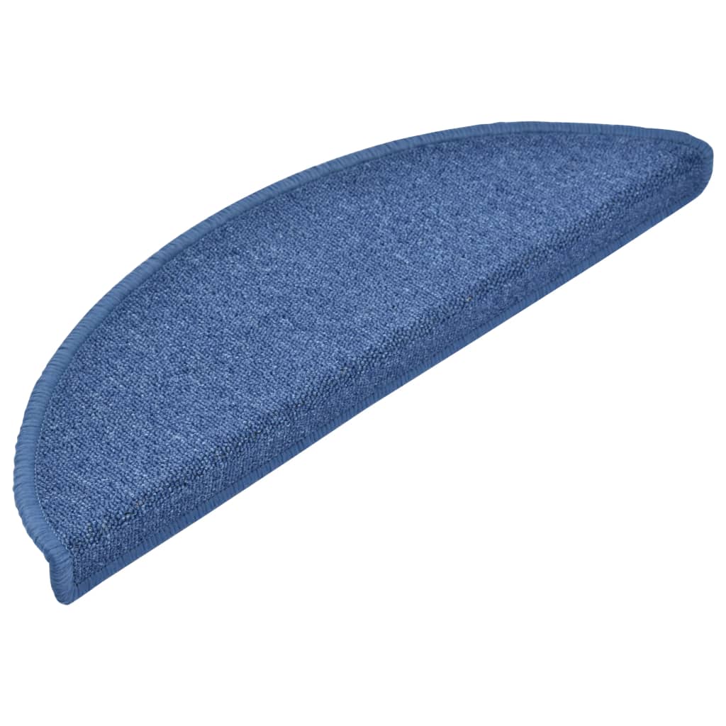 Prostirke za stepenice 10 kom 56x17x3 cm plave poluokrugle