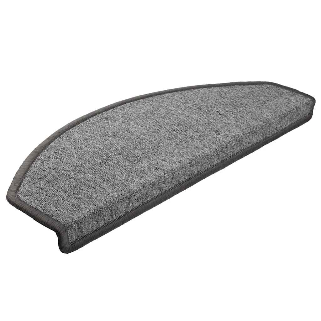 Prostirke za stepenice 10 kom 65x24x4 cm tamno sive poluokrugle velike
