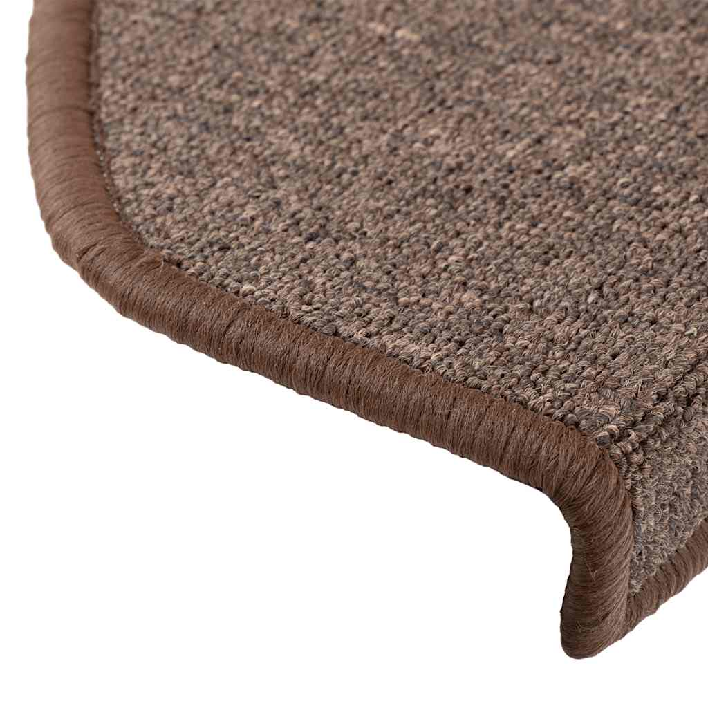 Prostirke za stepenice 10 kom 65x24x4 cm boje kave, poluokrugle, velike