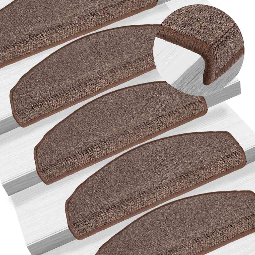 Prostirke za stepenice 10 kom 65x24x4 cm boje kave, poluokrugle, velike
