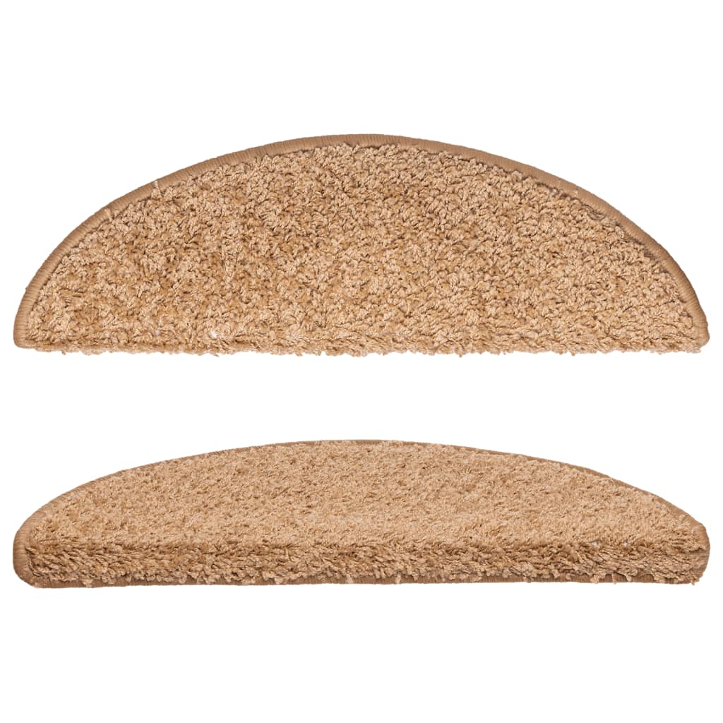 Prostirke za stepenice 10 kom 56x17x3 cm bež poluokrugle