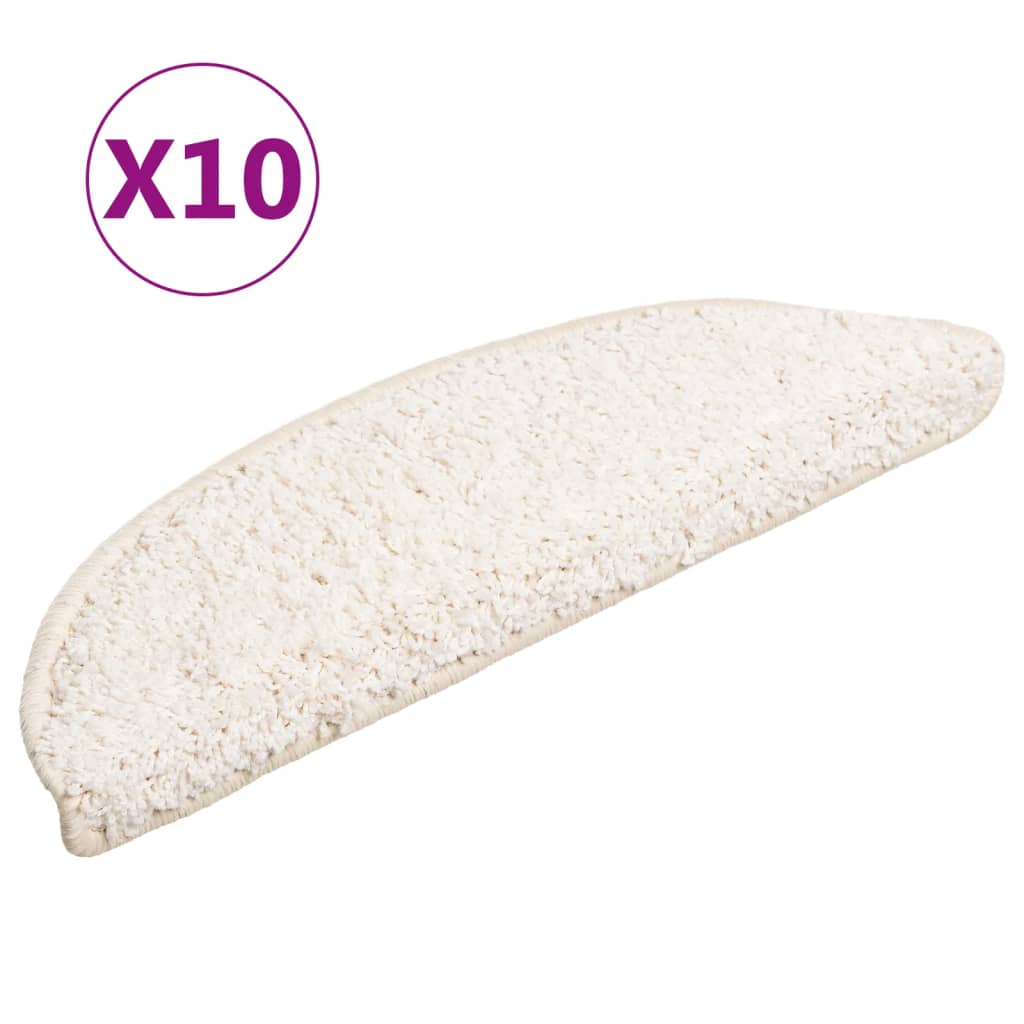 Prostirke za stepenice 10 kom 56x17x3 cm bijele poluokrugle