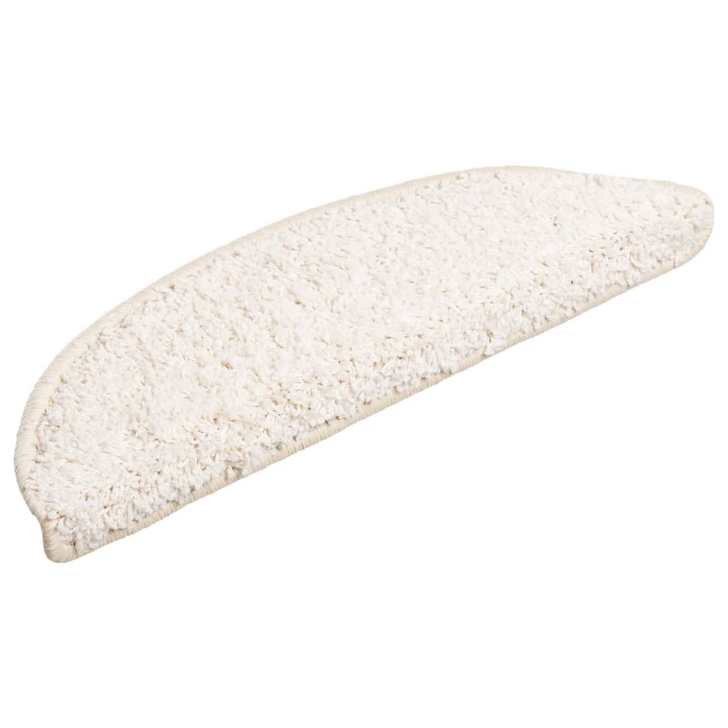 Prostirke za stepenice 10 kom 56x17x3 cm bijele poluokrugle