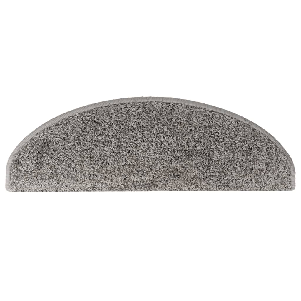 Prostirke za stepenice 10 kom 65x21x4 cm sive poluokrugle velike
