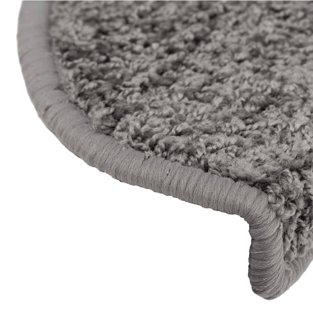 Prostirke za stepenice 10 kom 65x21x4 cm sive poluokrugle velike