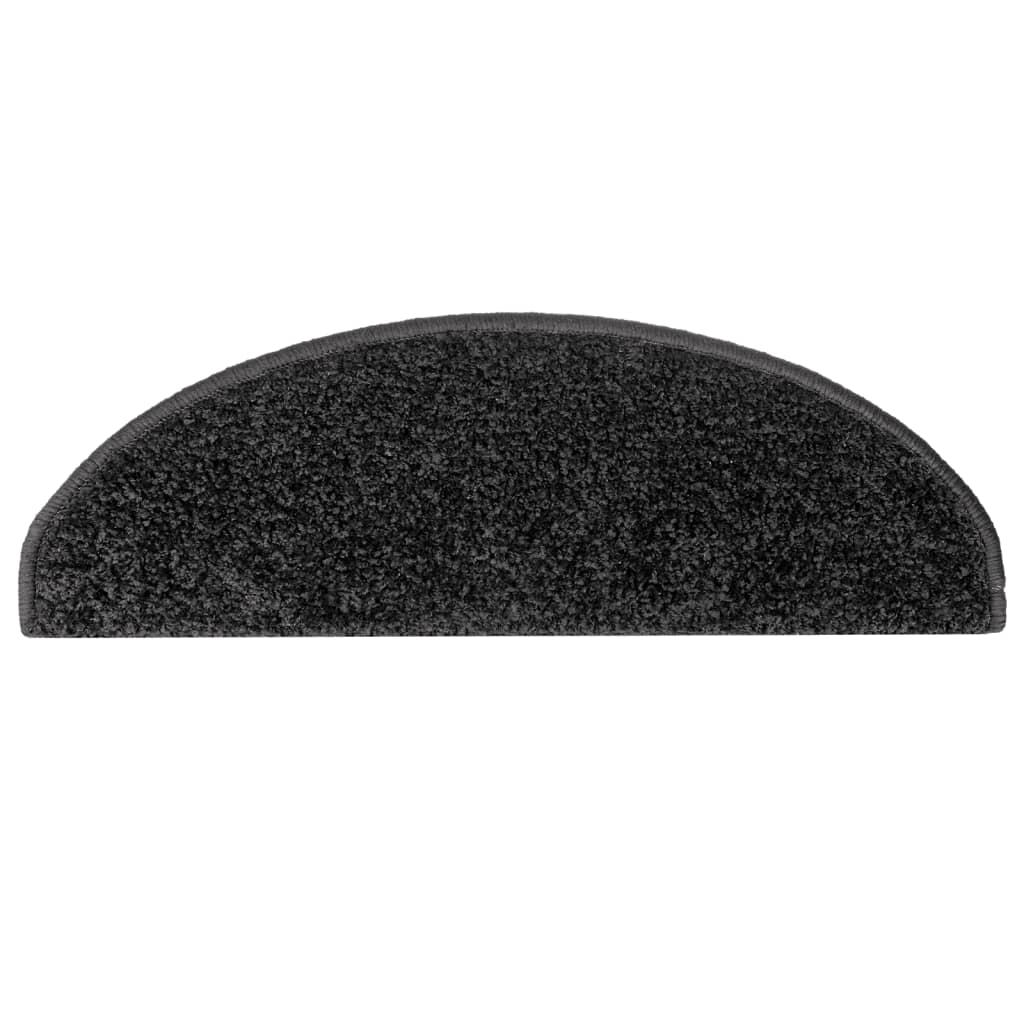 Prostirke za stepenice 10 kom 65x21x4 cm Crne poluokrugle velike
