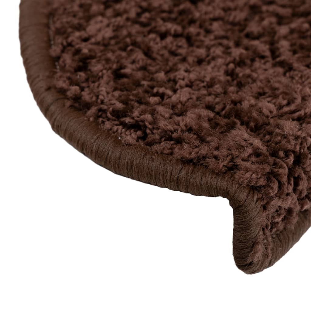 Prostirke za stepenice 10 kom 65x21x4 cm Smeđe poluokrugle velike