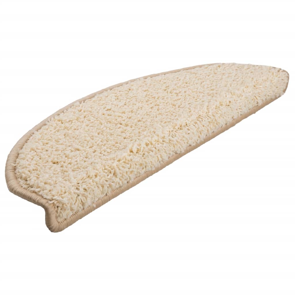 Prostirke za stepenice 10 kom 65x21x4 cm krem poluokrugle velike