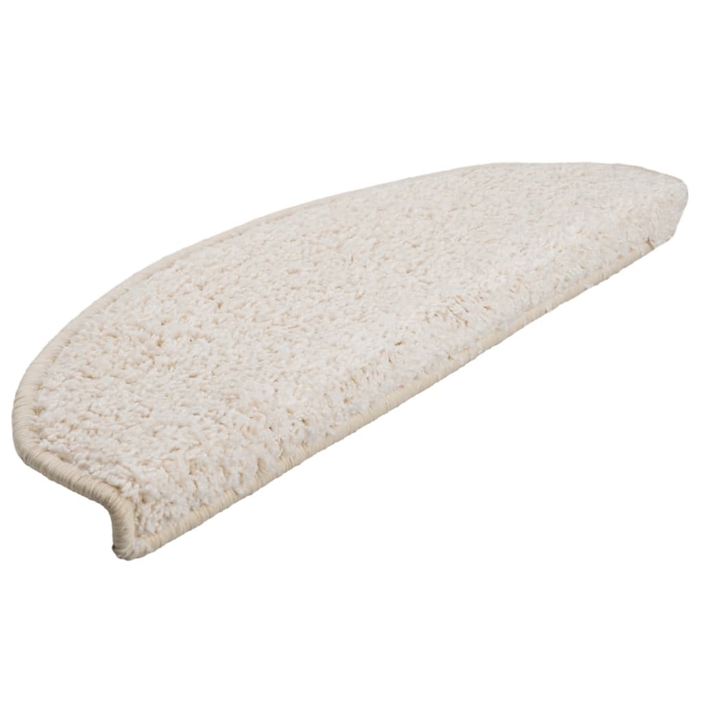 Prostirke za stepenice 10 kom 65x21x4 cm Bijele poluokrugle velike