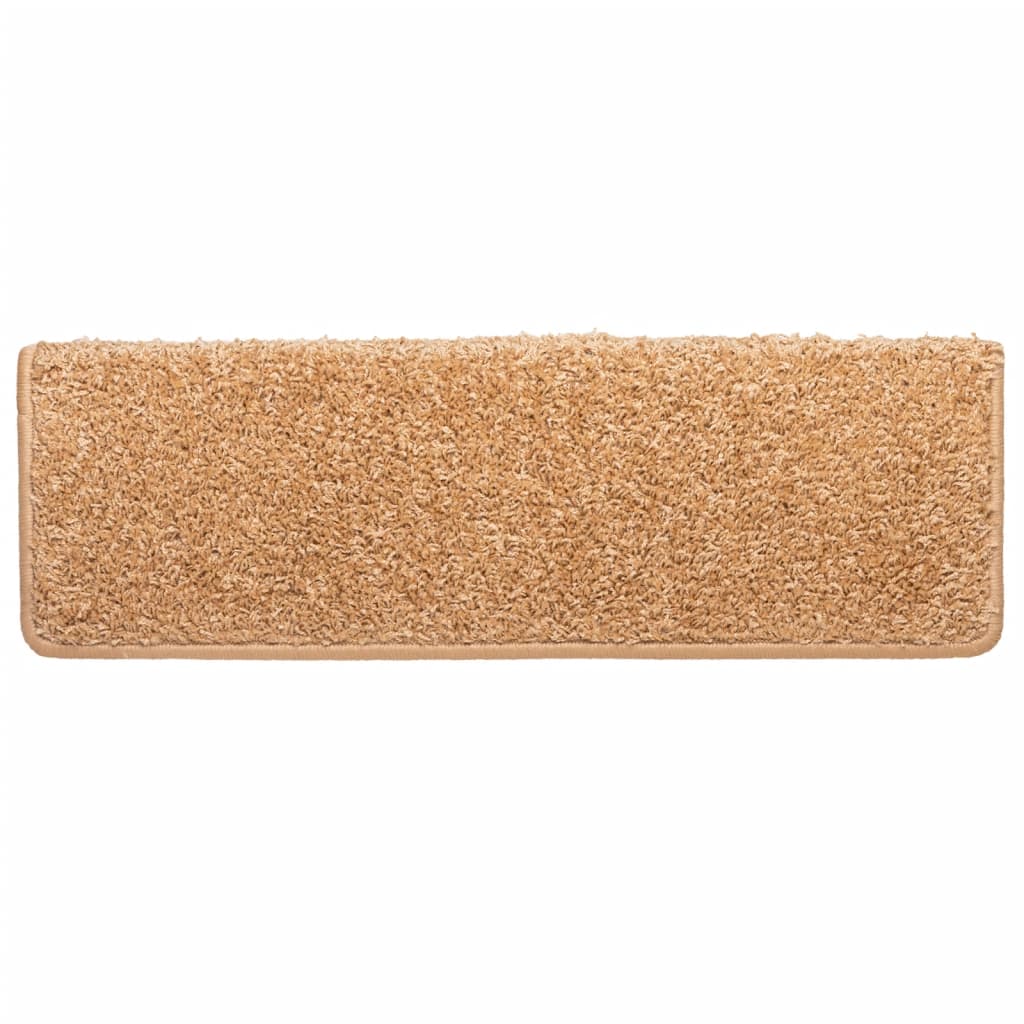 Prostirke za stepenice 10 kom 65x21x4 cm bež pravokutni rub