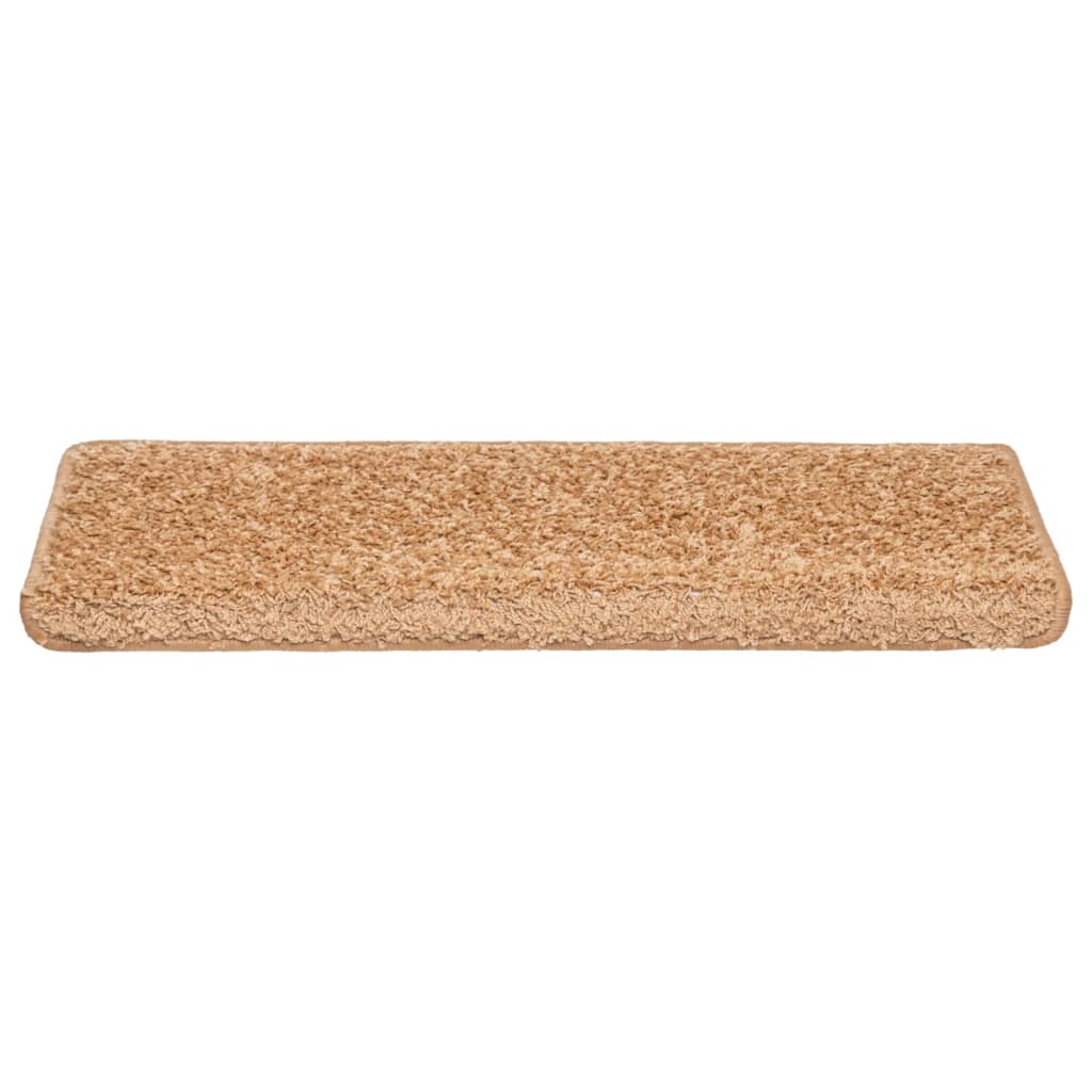 Prostirke za stepenice 10 kom 65x21x4 cm bež pravokutni rub