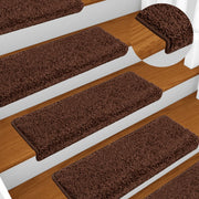 Prostirke za stepenice 10 kom 65x21x4 cm smeđe pravokutne rubove
