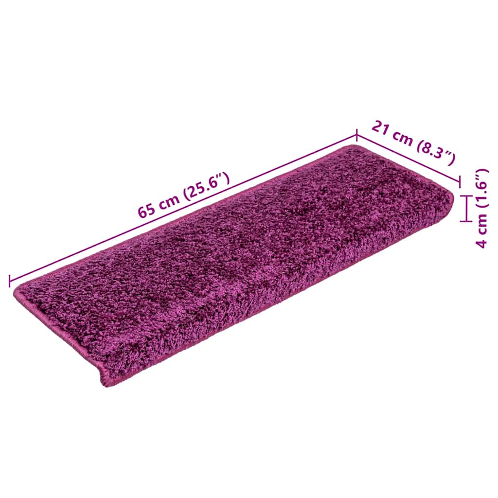 Prostirke za stepenice 10 kom 65x21x4 cm ljubičaste pravokutne rubove