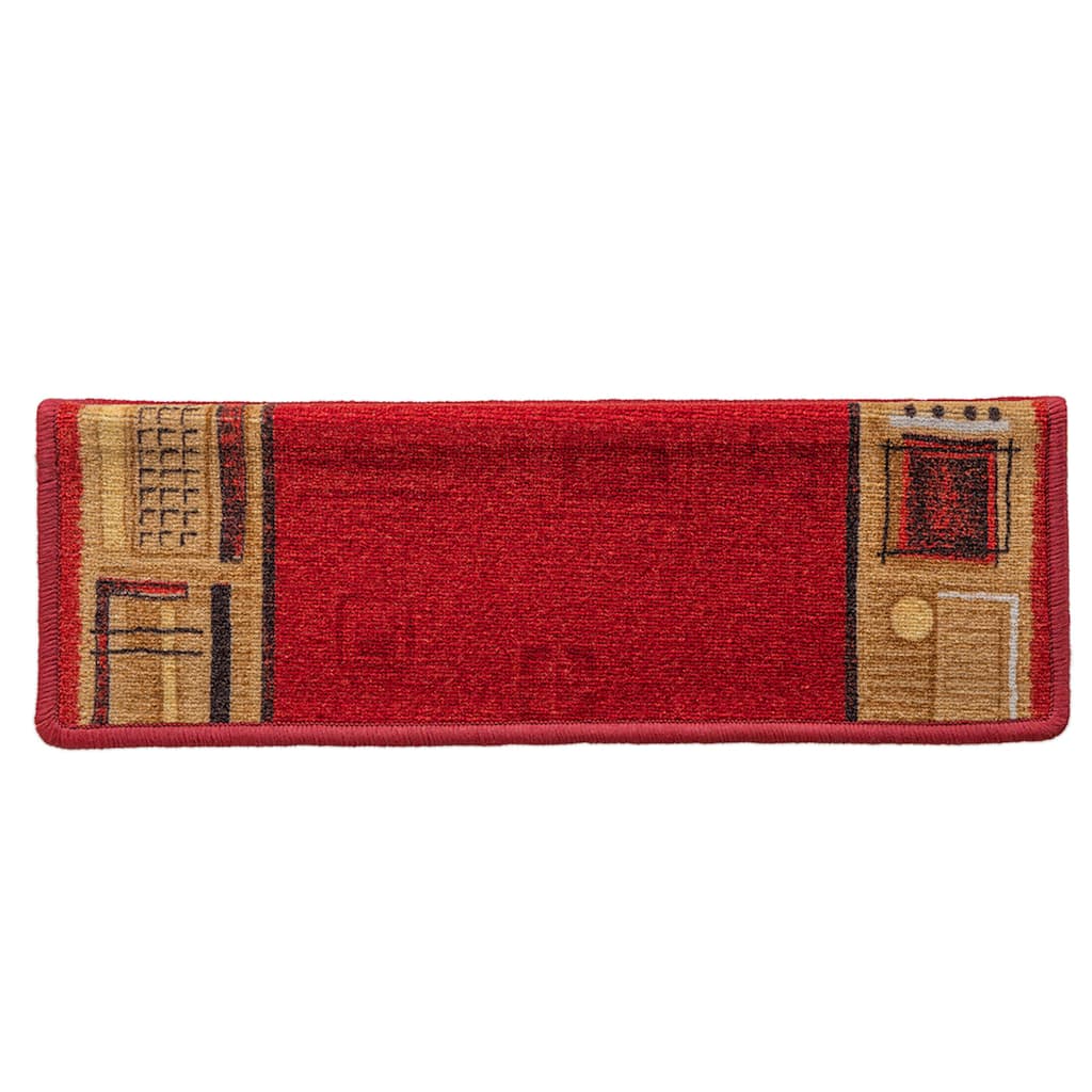 Otirači za stepenice samoljepljivi 5 kom 65x21x4 cm crveni