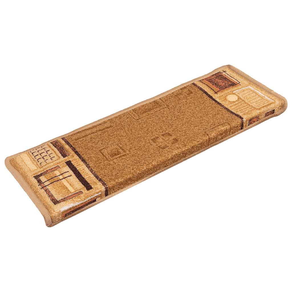 Otirači za stepenice samoljepljivi 10 kom 65x21x4 cm bež