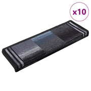 Otirači za stepenice samoljepljivi 10 kom 65x21x4 cm crno-sivi