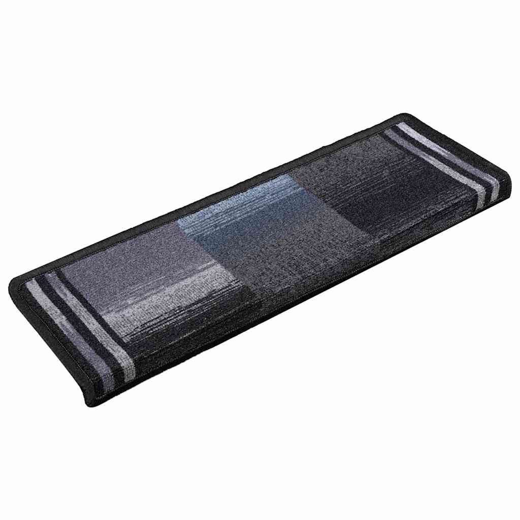 Otirači za stepenice samoljepljivi 10 kom 65x21x4 cm crno-sivi