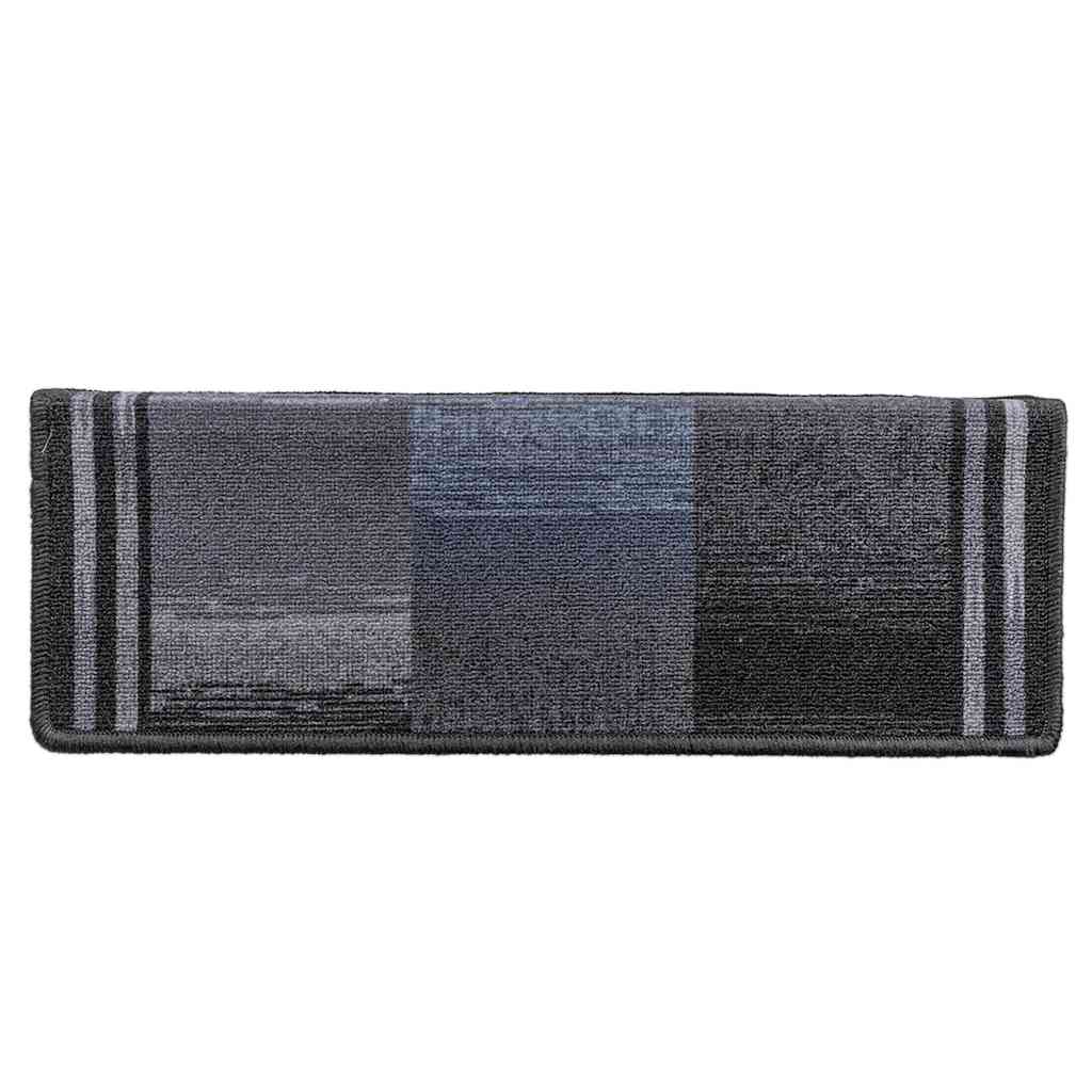 Otirači za stepenice samoljepljivi 10 kom 65x21x4 cm crno-sivi