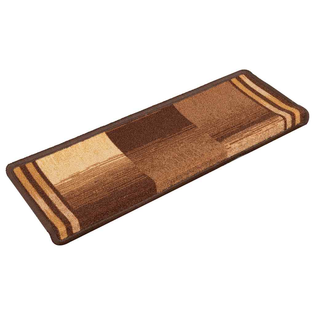 Otirači za stepenice samoljepljivi 10 kom 65x21x4 cm smeđi