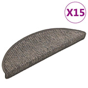 Samoljepljivi otirači za stepenice 15 kom 56x17x3 cm sivi/bež
