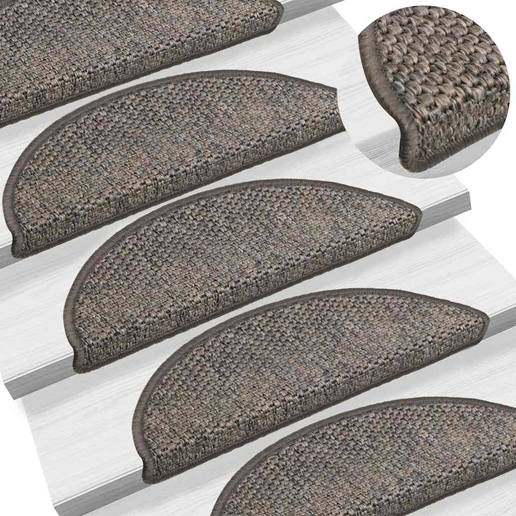 Samoljepljivi otirači za stepenice 15 kom 56x17x3 cm sivi/bež