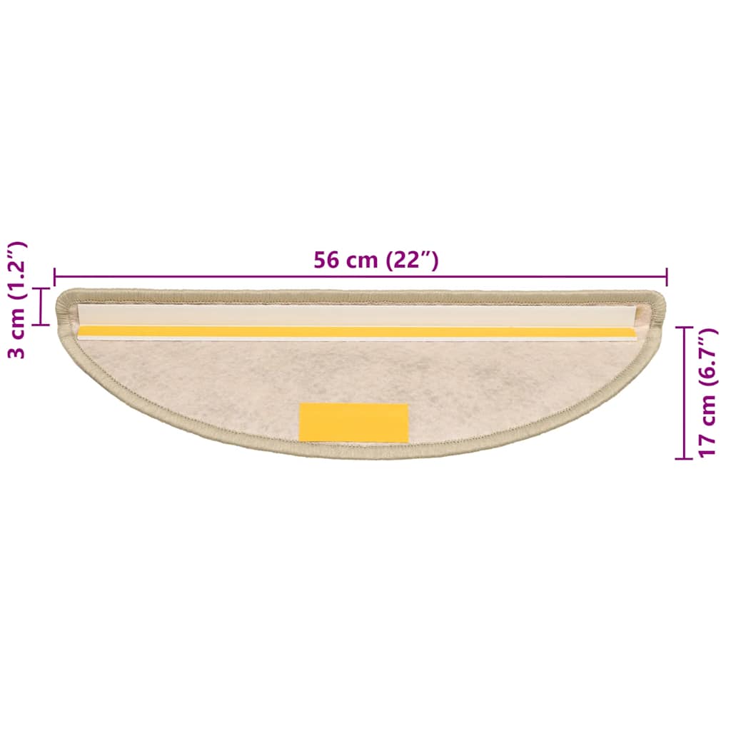 Samoljepljivi otirači za stube 15 kom 56x17x3 cm svjetlosivi