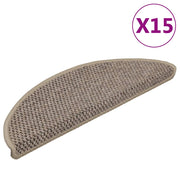 Samoljepljivi otirači za stepenice 15 kom 56x17x3 cm tamnobež