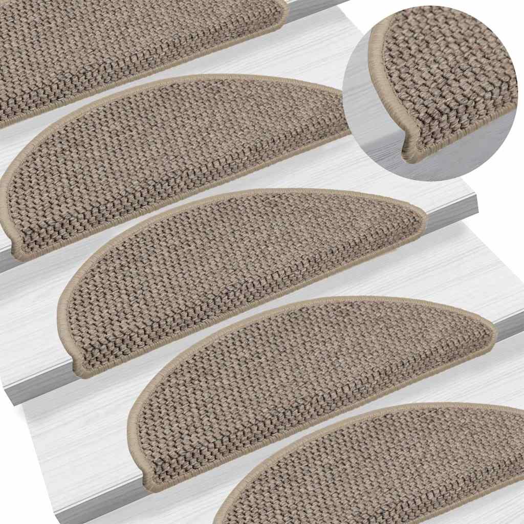 Samoljepljivi otirači za stepenice 15 kom 56x17x3 cm tamnobež