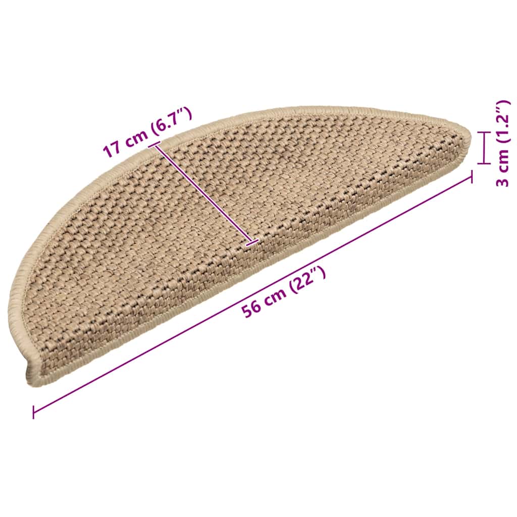 Samoljepljivi otirači za stepenice 15kom 56x17x3cm boja pijeska