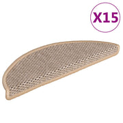 Samoljepljivi otirači za stepenice 15 kom 56x17x3 cm svjetlobež