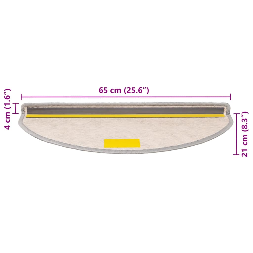 Samoljepljivi otirači za stube 15 kom 65x21x4 cm boja platine