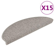 Samoljepljivi otirači za stepenice 15 kom 65x21x4 cm srebrni