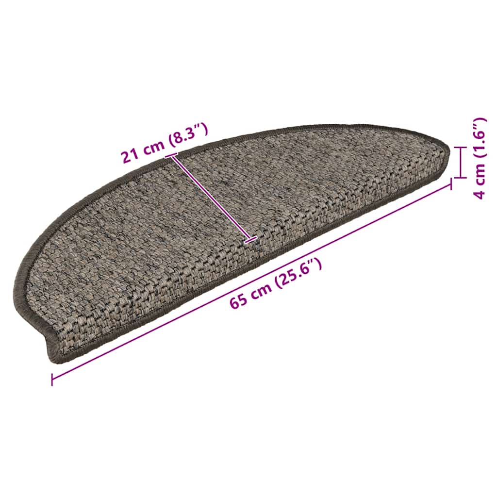 Samoljepljivi otirači za stepenice 15 kom 65x21x4 cm sivi/bež
