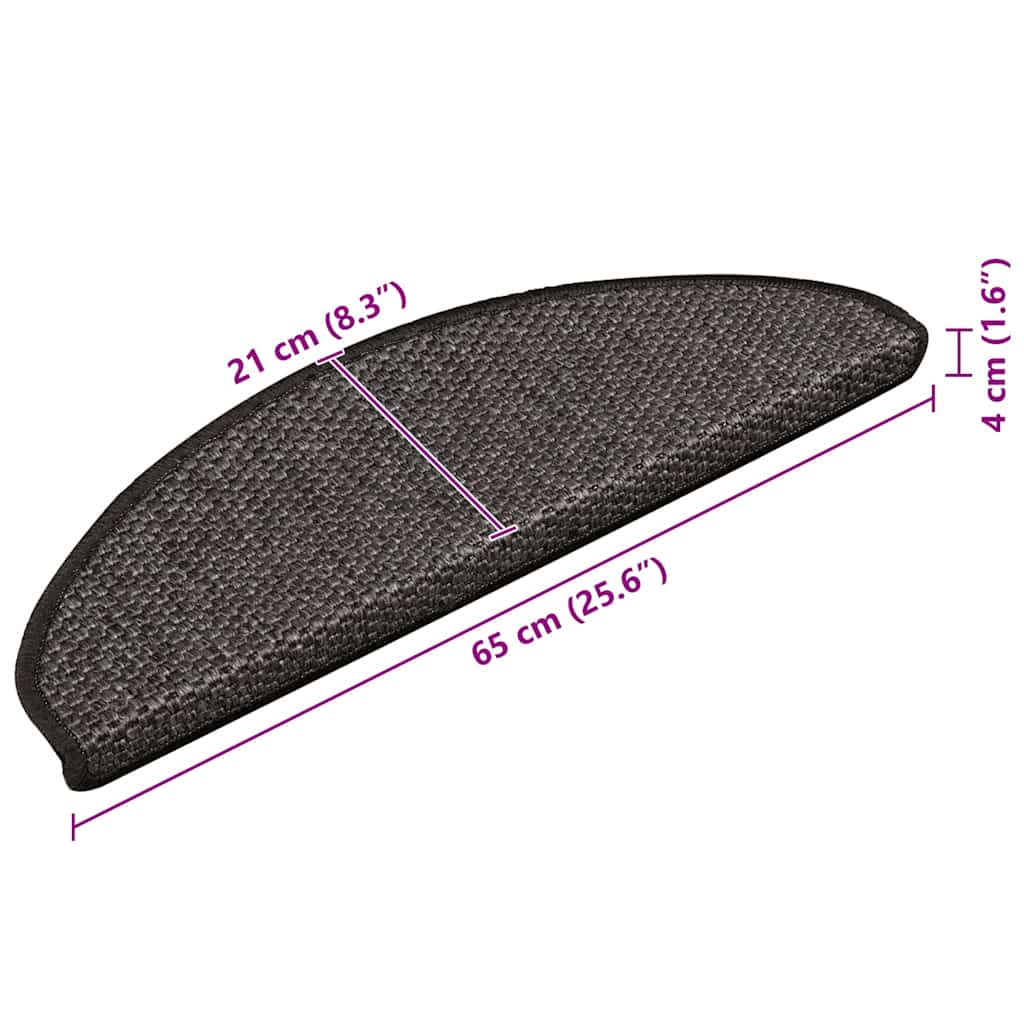 Samoljepljivi otirači za stepenice 15 kom 65x21x4 cm antracit