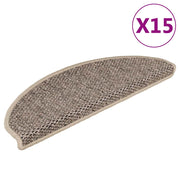 Samoljepljivi otirači za stepenice 15 kom 65x21x4 cm tamnobež