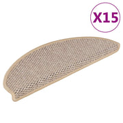Samoljepljivi otirači za stepenice 15 kom 65x21x4 cm svjetlobež